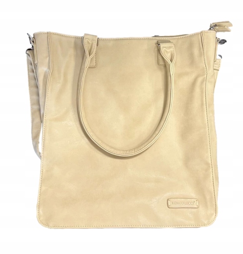 kožená krémová taška 40x30 cm