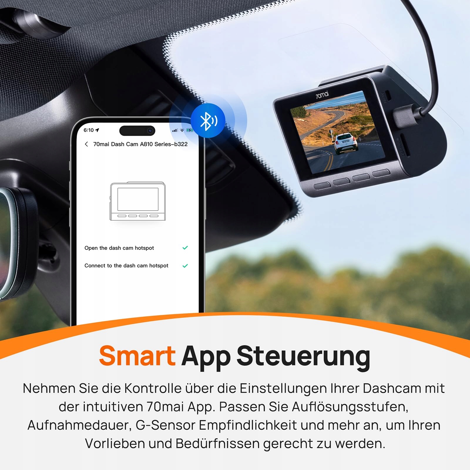 70MAI Kamera Samochodowa 4K HDR Dualna 128GB Sony STARVIS GPS WiFi ADAS — miniatura 8