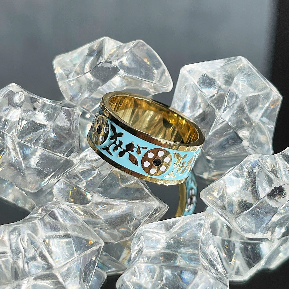 Pierścionek Obrączka IDALIA emalia stal 7 Rozmiar/Średnica wew. (mm) 7/14,67