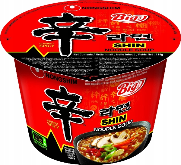 Levně 5 x instantní polévka Shin Ramyun, velká micha 114 g Nongshim
