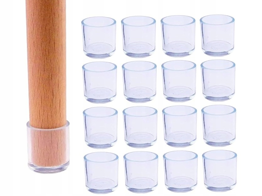 SILIKONINIAI APSauGINIAI ANTGALIAI KĖDĖS BALDŲ KOJELĖMS APVALŪS 16 mm 16 vnt.