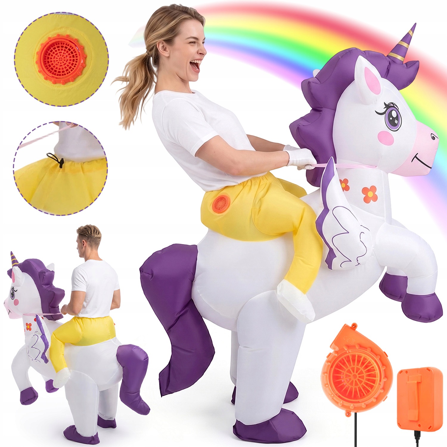 Nafukovací Kostým Jednorožec Kostým Převlek Na Halloween 160-190 CM XL
