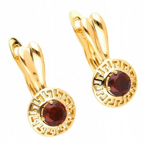 KOLCZYKI ZŁOTE STAL CHIRURGICZNA CZERWONE 18K