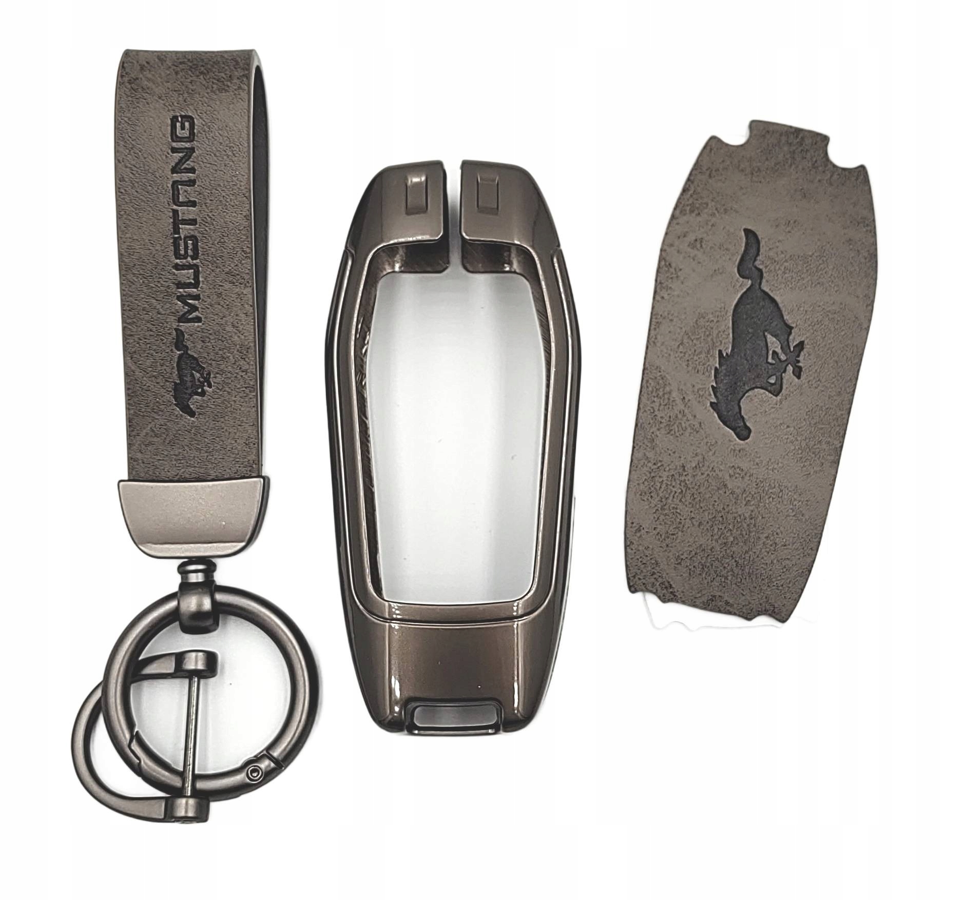 3w1 Ford Mustang Etui na kluczyk pilot Brelok skórzany folia ochronna