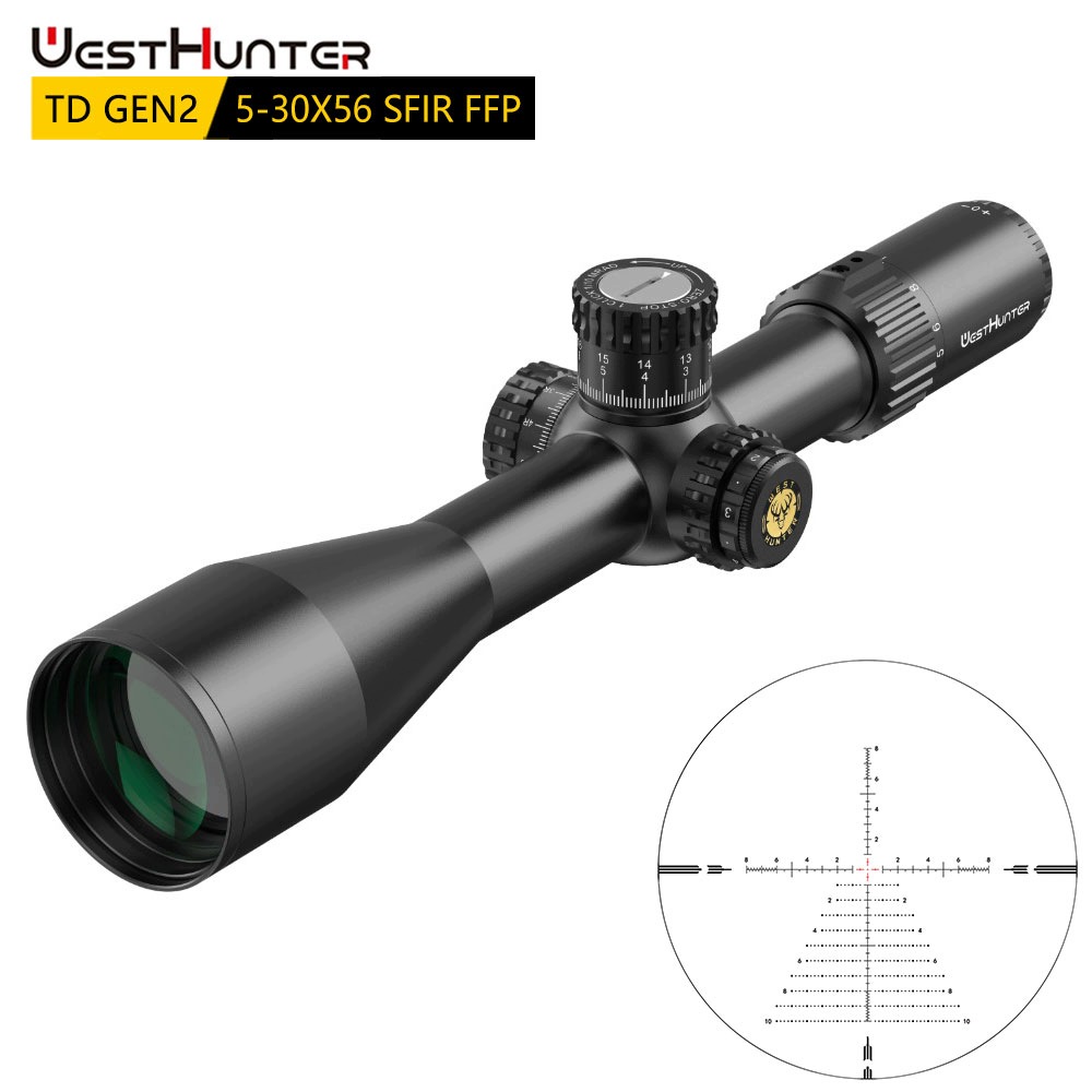 Wysokiej jakości WestHunter 5-30X56 Ir Ffp Luneta Zero Stop Szerokie pole widzenia