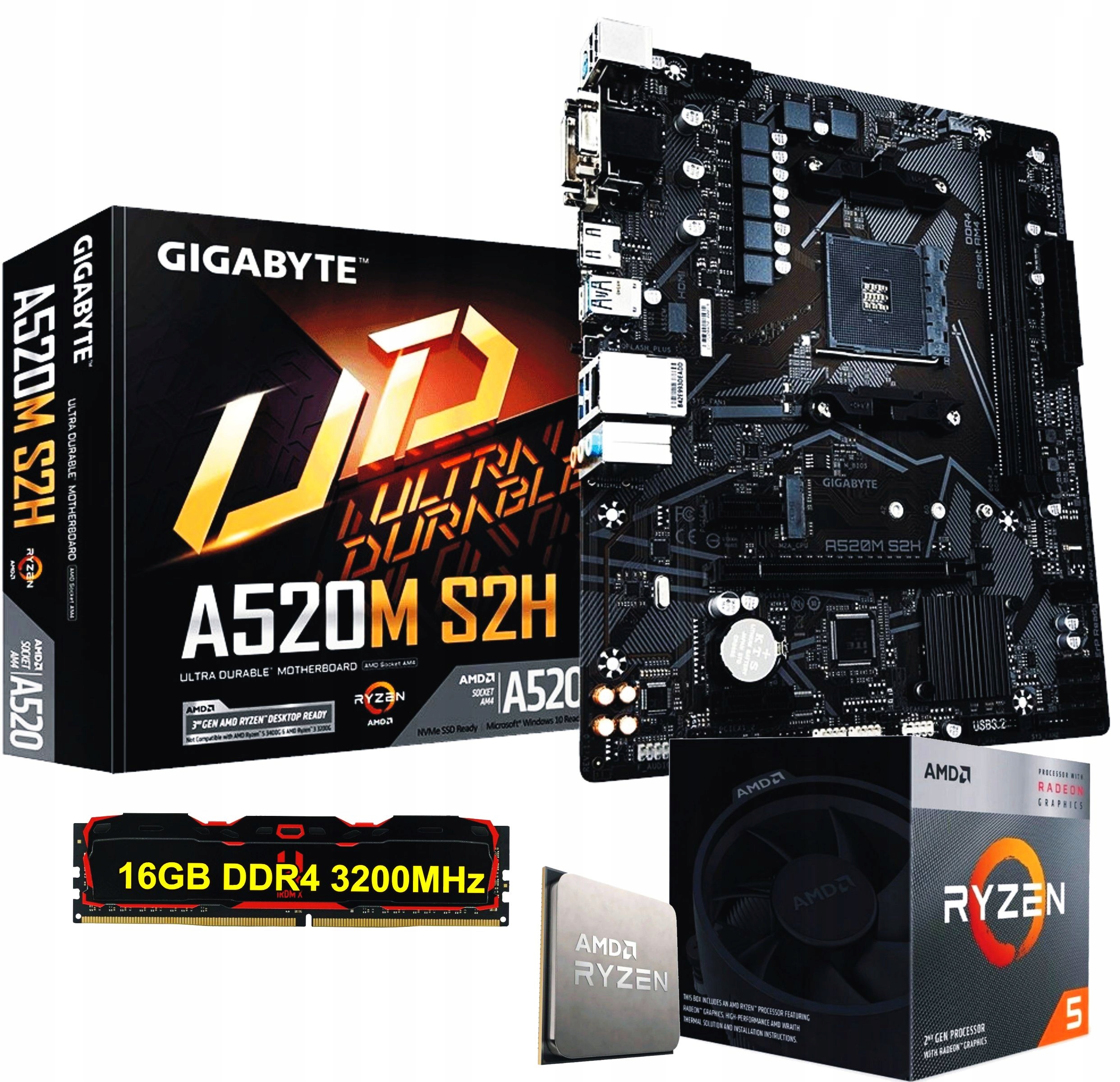 Sada procesoru Amd Ryzen 5 deska AM4 16 Gb DDR4 Radeon Rx Vega 11