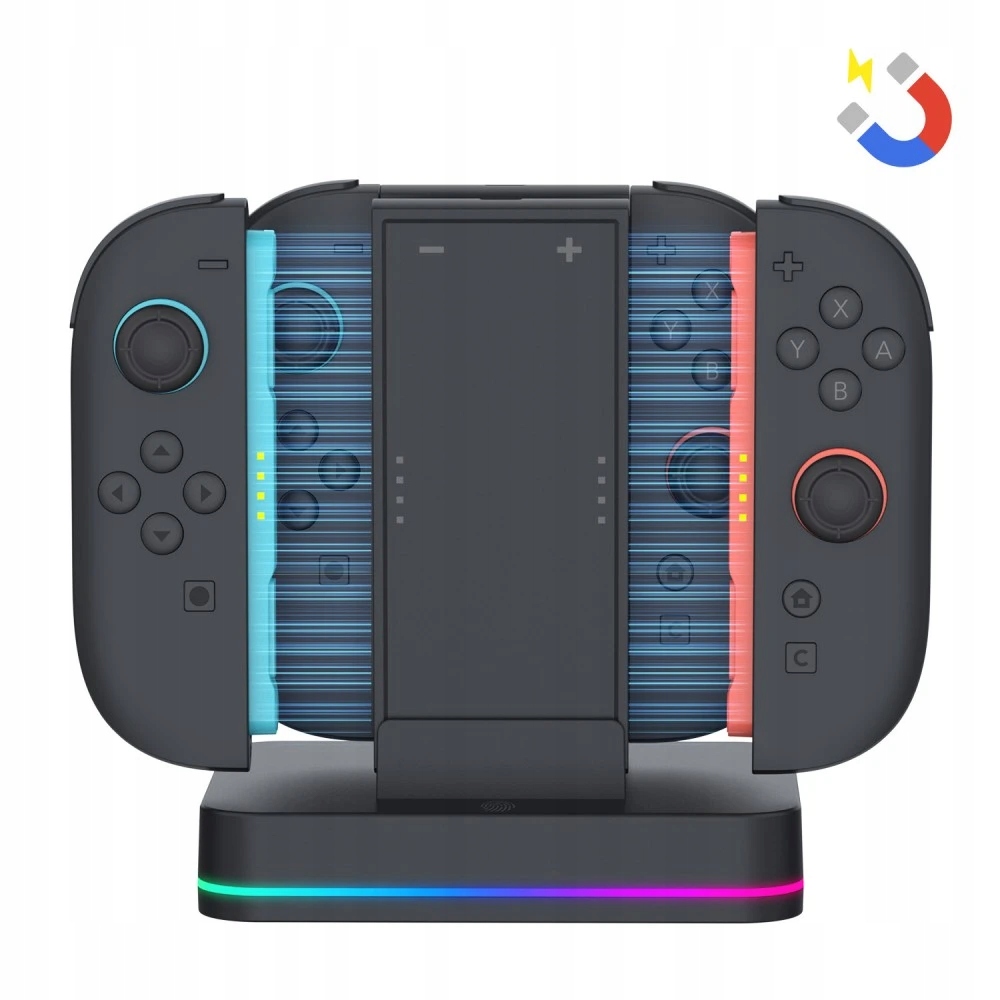 Podstawka ładująca do konsoli Nintendo Switch 2 plus 2 gripy ładujące