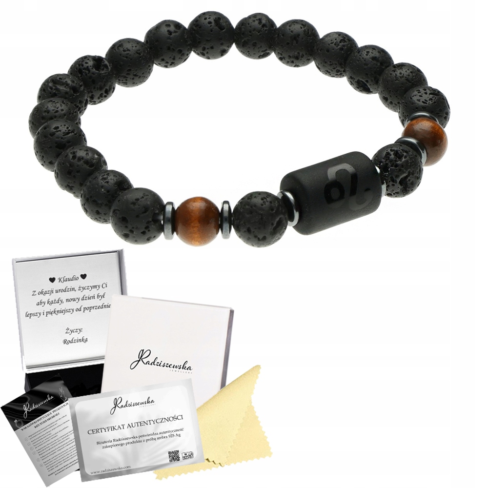 Pánský Náramek z přírodních kamenů Znamení zvěrokruhu Dřevo Valentýna