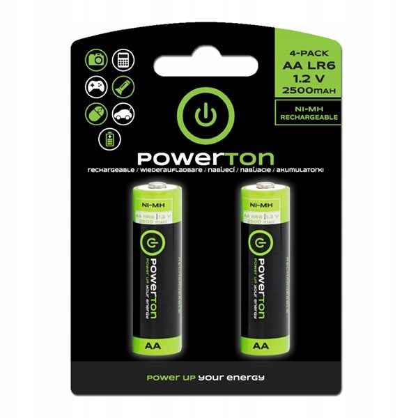 Akumulator, Aa (HR6), 1.2V, 2500mAh, Powerton, blister, 2-pack