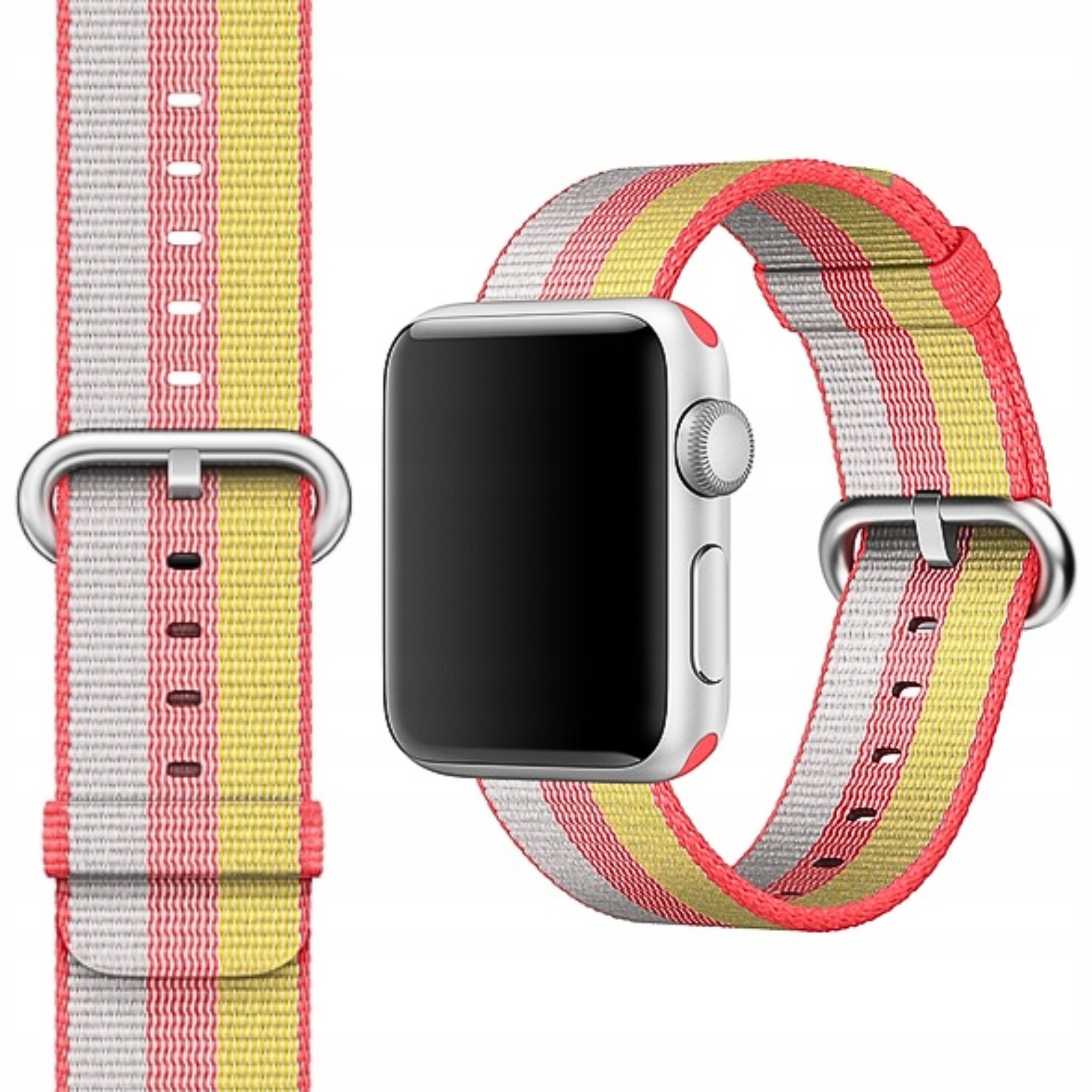 Apple Watch 42 44 45 49mm Pasek Woven Nylon Red