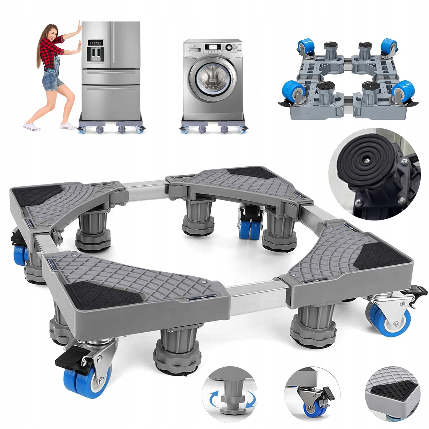 Mobilna Podstawa Pod Pralkę I Inne Wyroby Regulowany 42-66 CM