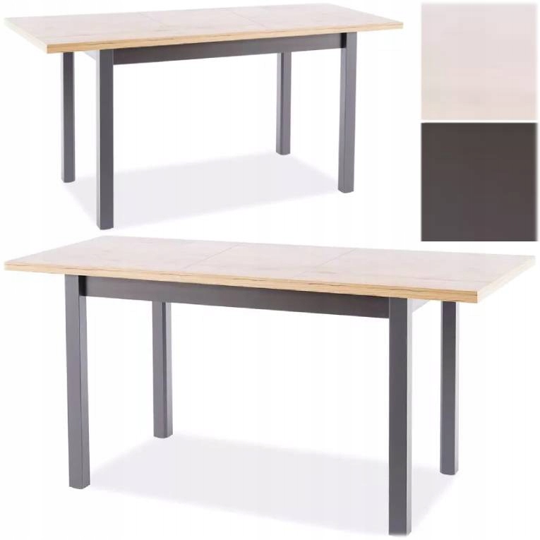 Stół Rozkładany Dąb Artisan/Czarny 100-140x60 Do Jadalni Klasyk Adam Signal