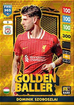Dominik Szoboszlai Fifa 365 2025 Panini karta Top Master Golden Baller 2