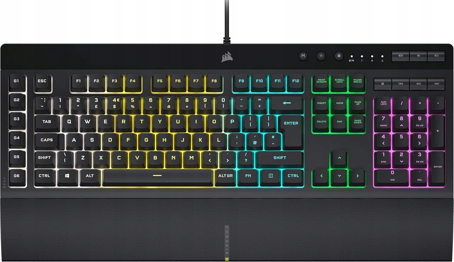 Corsair K55 Rgb Pro Klawiatura gamingowa przewodowa IP42 Makro Qwerty