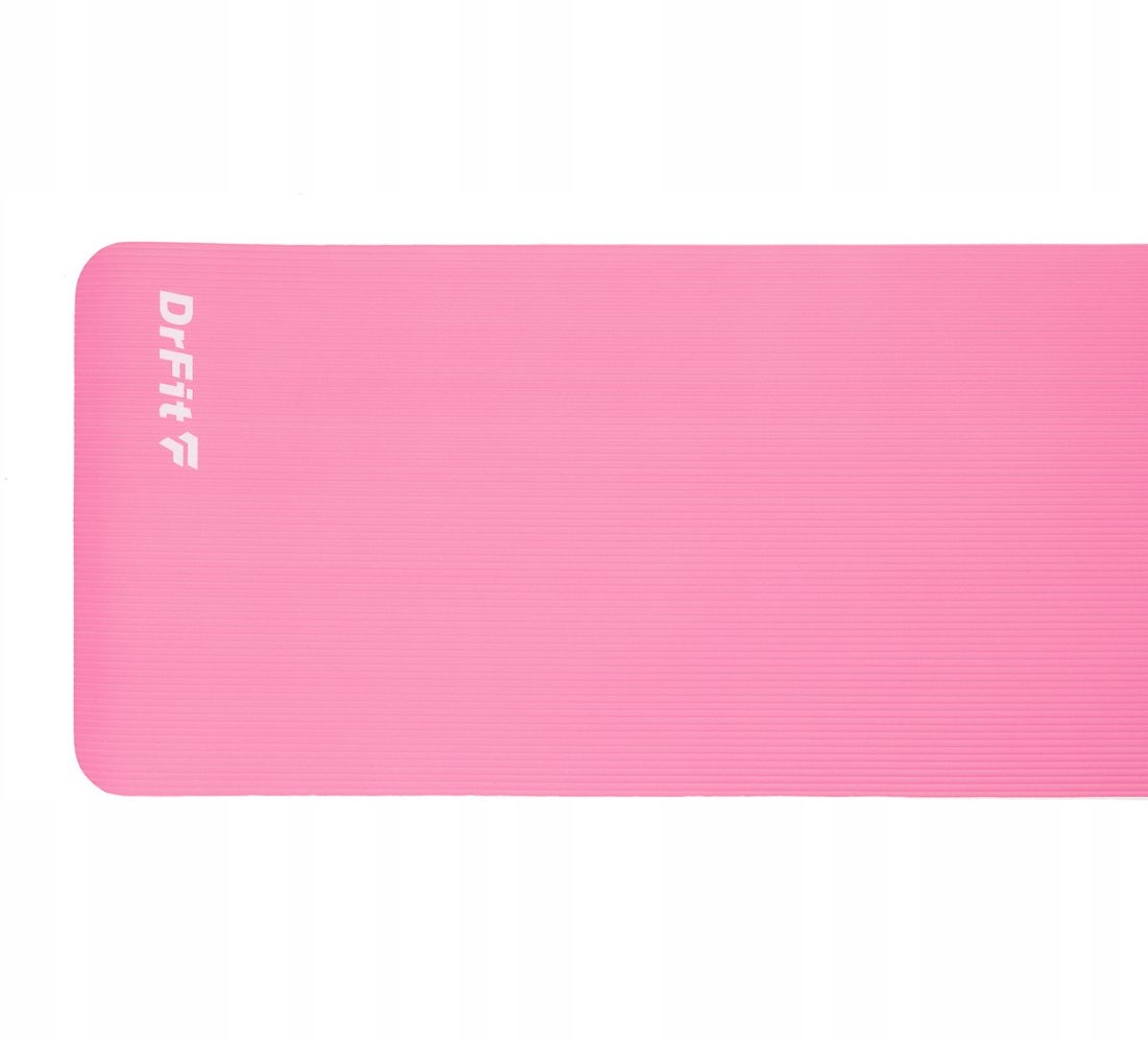 Mata do Ćwiczeń Jogi Gruba 1 cm Wytrzymała Fitness Damska Różowa DrFit Szerokość produktu 60 cm