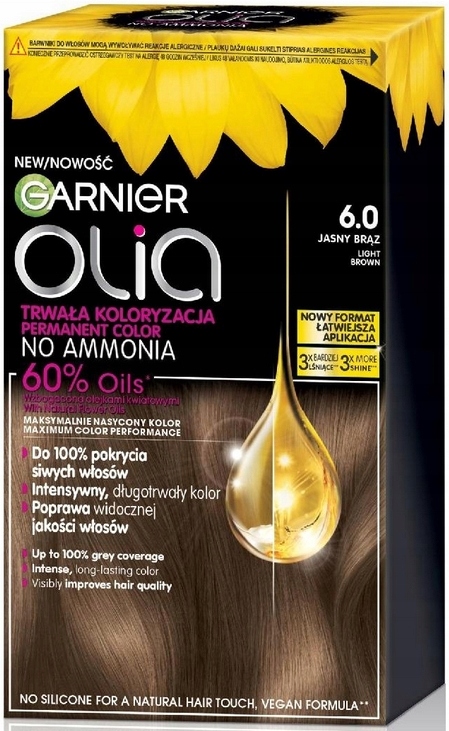 GARNIER OLIA FARBA DO WŁOSÓW BEZ AMONIAKU 6.0 JASNY BRĄZ Kod producenta 3600542576802