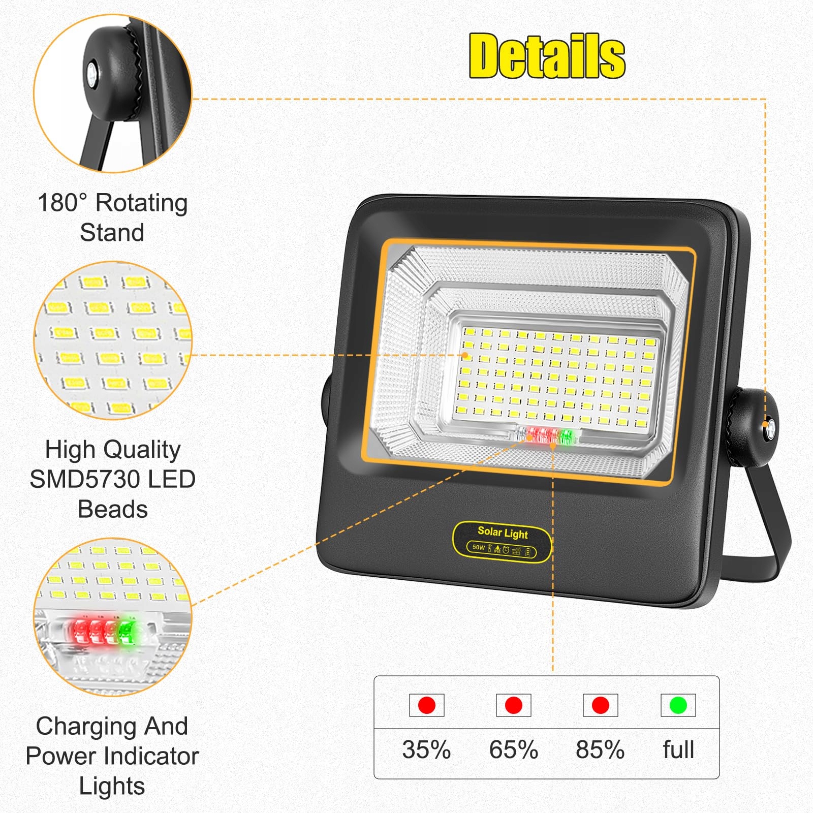 Lampa Solarna Zewnętrzna Z Pilotem Do Garażu Wodoodporna 200W IP67 TOPBOS — miniatura 6