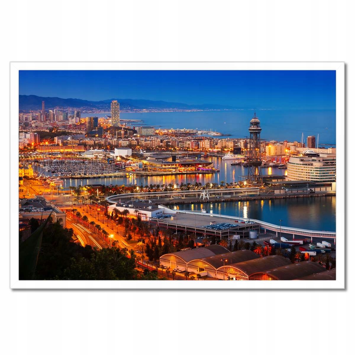 Plakáty v rámu 60x40 Barcelona Noční krajina