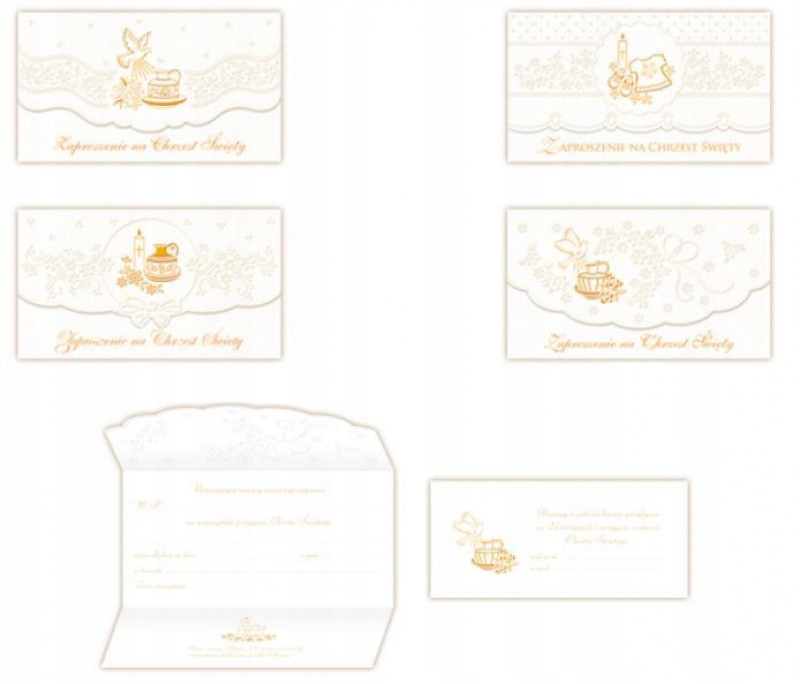Eleganckie Zaproszenia na CHRZEST ŚWIĘTY Otwierane