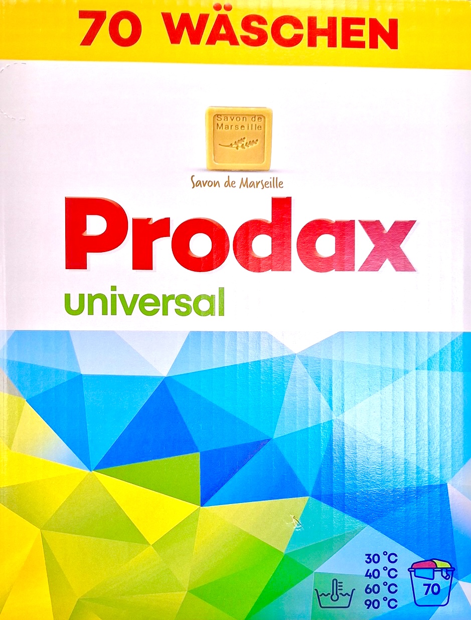 PRODAX UNIVERSAL Nemecký prací prášok 4,55kg 70praní biela a farba