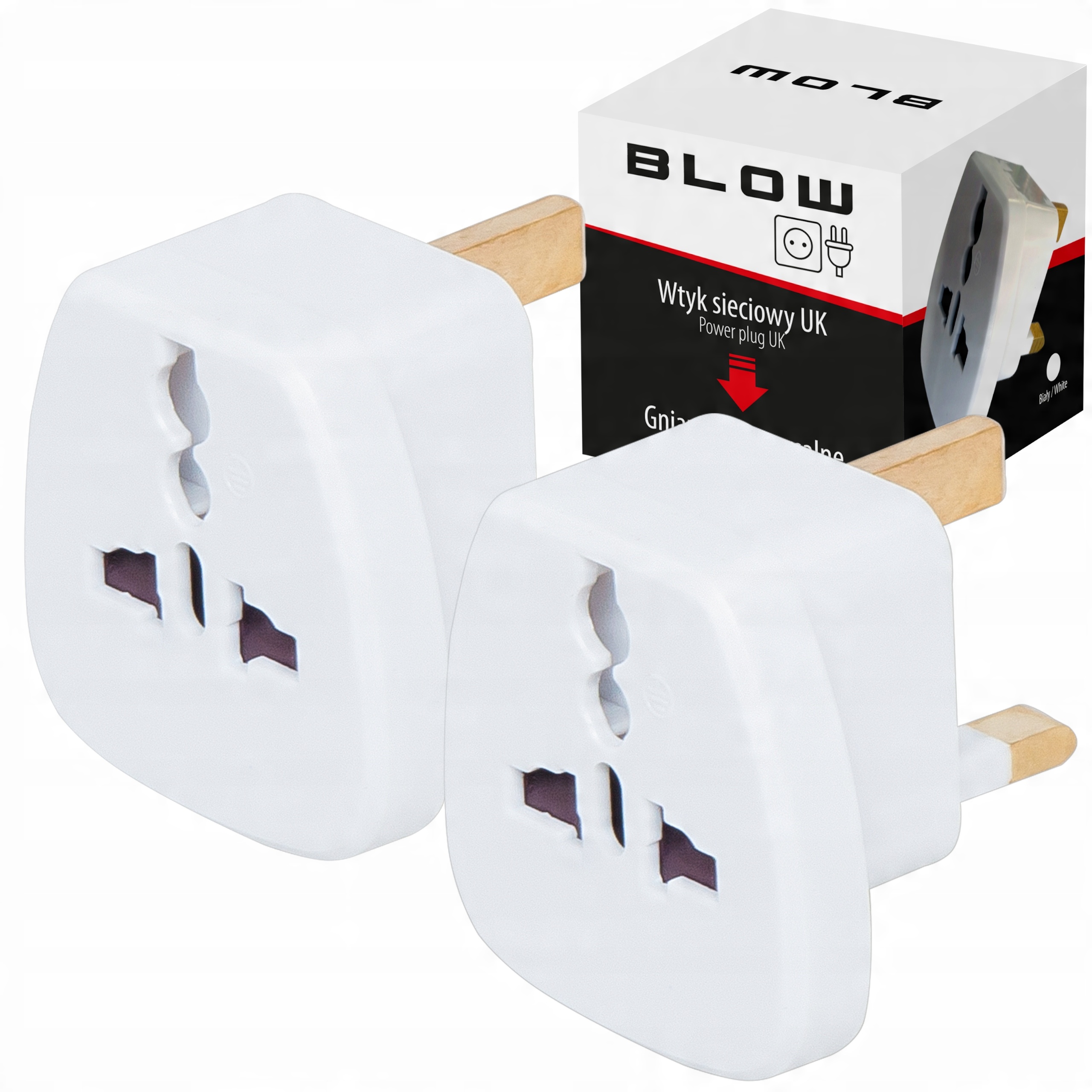 

2 x Przejściówka Wtyk Uk Adapter Usa Pl Uk Zestaw