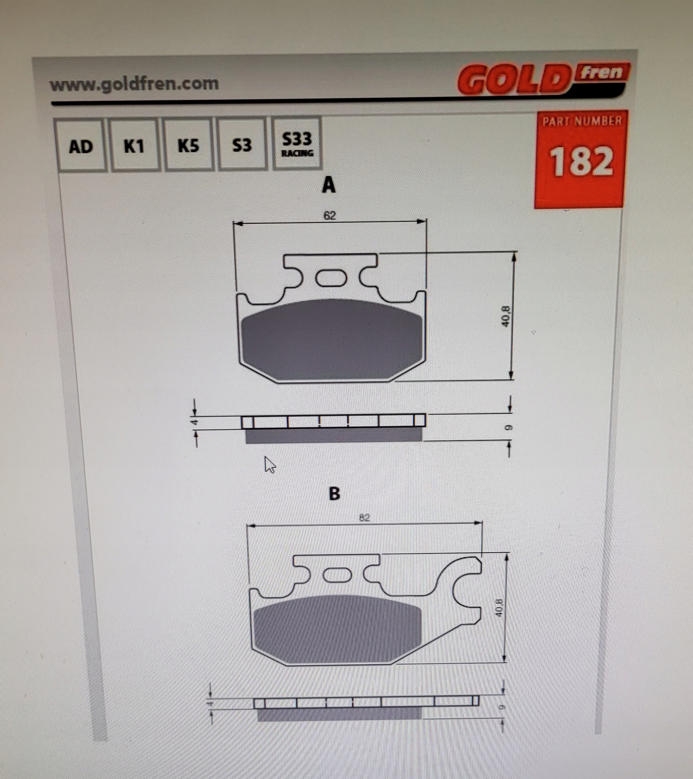 KLOCKI HAMULCOWE GOLD 182K1 BOMBARDIER.CAN-AM,MOTO