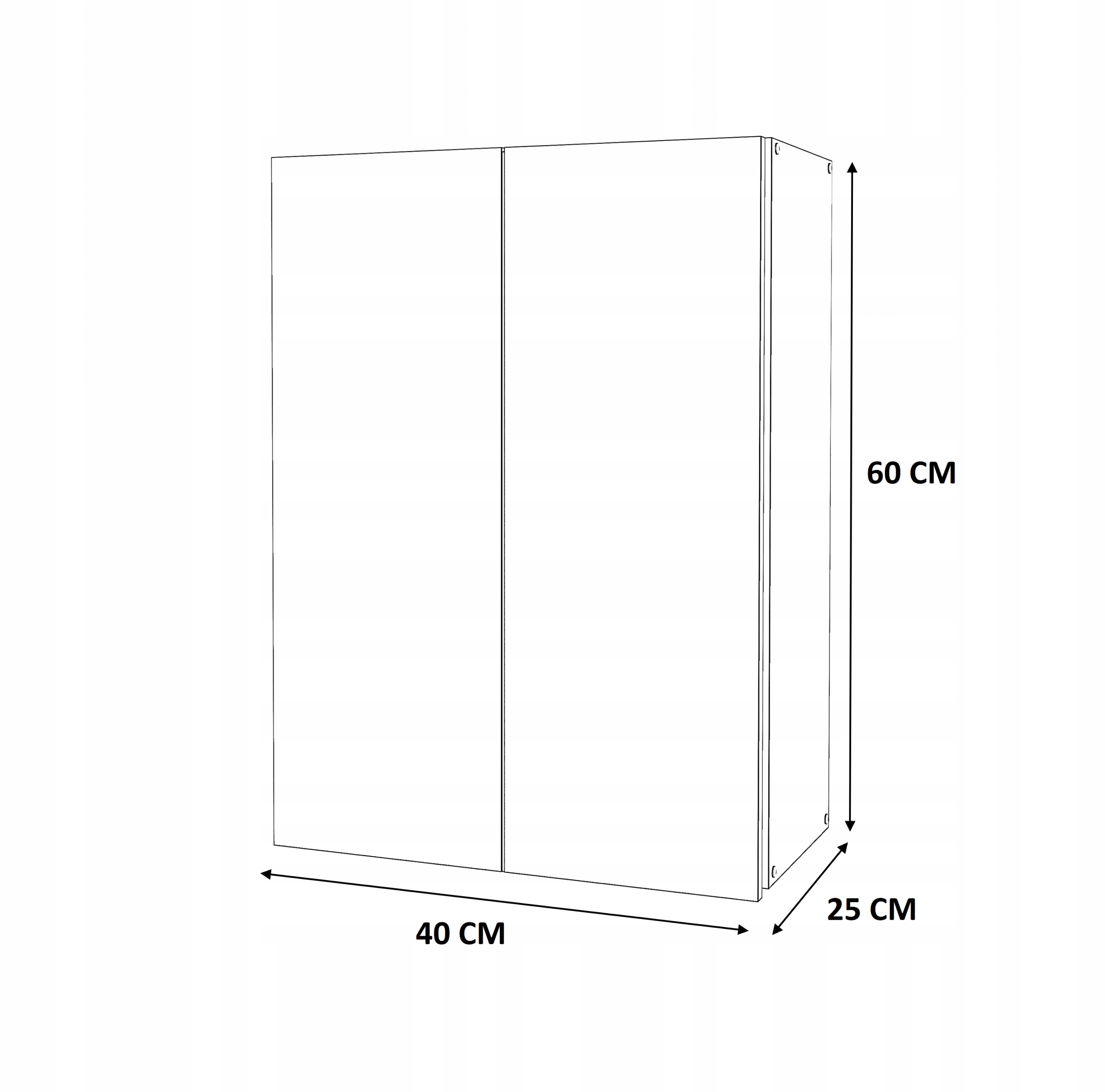 SZAFKA ŁAZIENKOWA WISZĄCA CZARNA | SŁUPEK ŁAZIENKOWY | LOFT | 40 CM x 60 CM Głębokość mebla 25 cm
