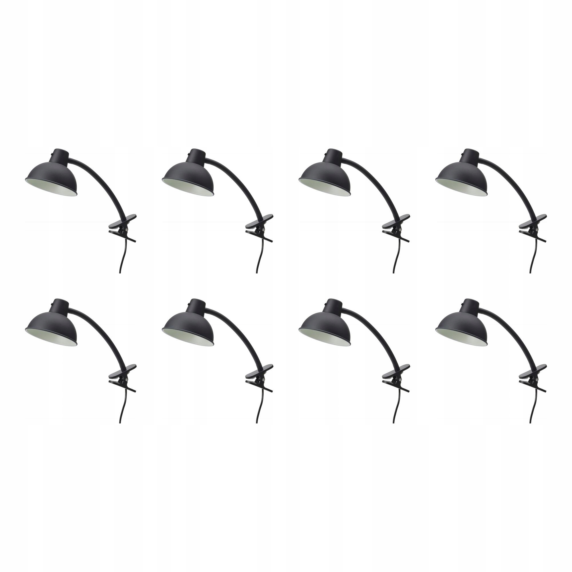 8 szt. Reflektor na klipsie czarny 8.5W 400lm Skurup