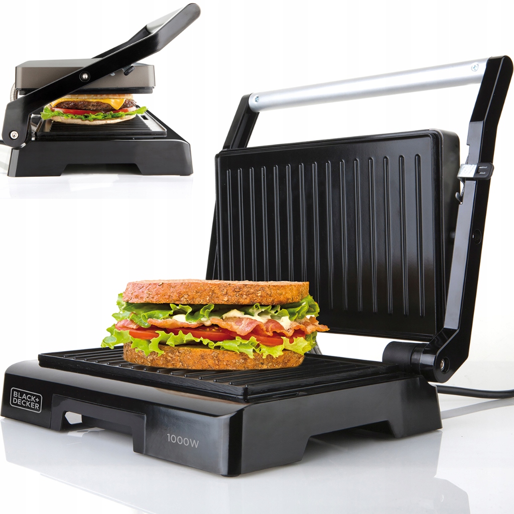 Mini Grill Elektryczny Toster Opiekacz Panini Do Kanapek Black+Decker 1000W