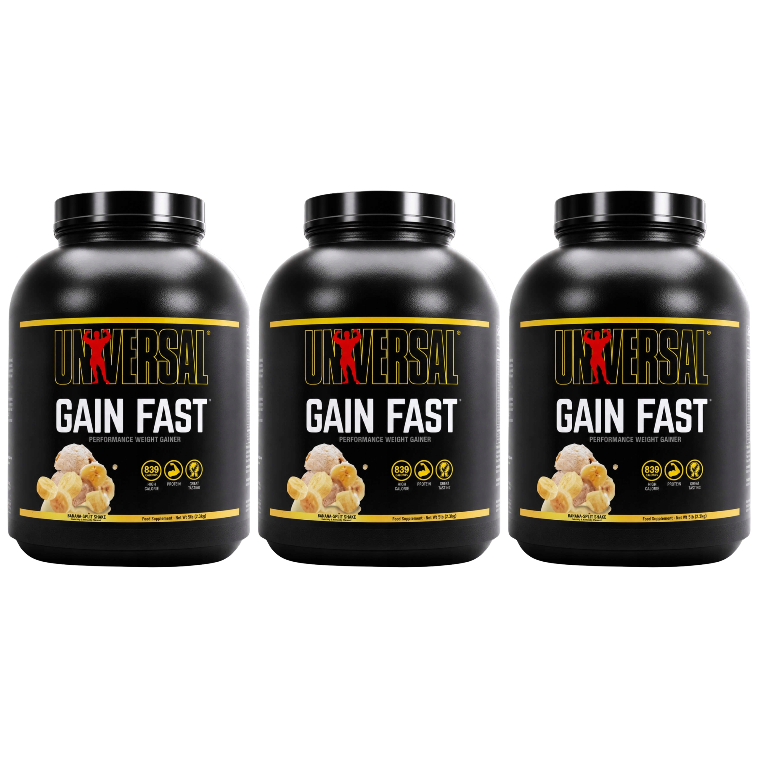 3x Gainer Protein Gain Fast 2300g Svalová hmota Banán Universal