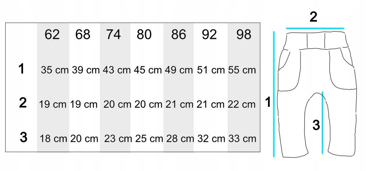 Spodnie dresowe dla chłopca miodowe Mrofi (PL) 86 Szerokość w pasie 21 cm