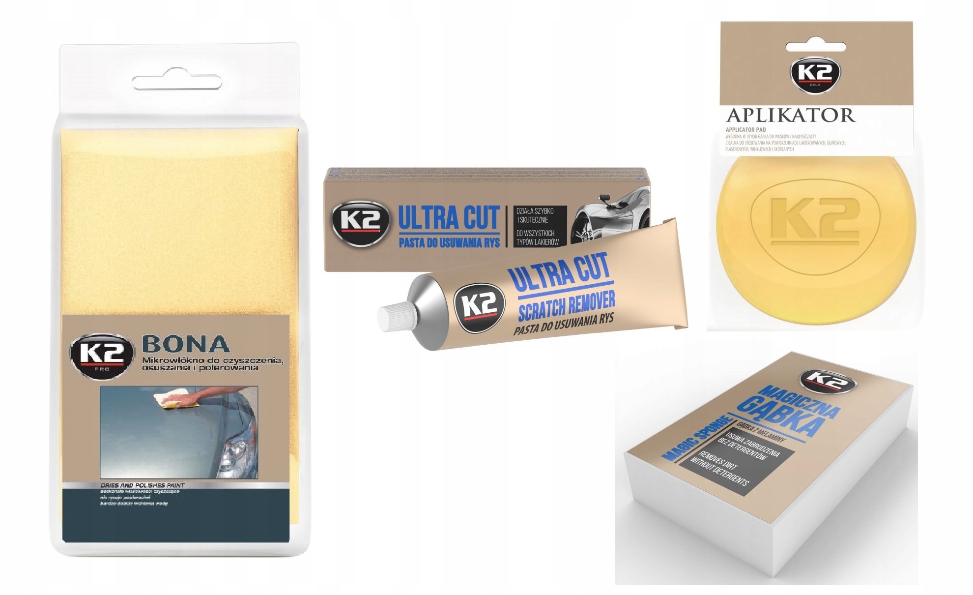 

K2 Zestaw Do Usuwania Rys Magiczna Gąbka Pad Pasta