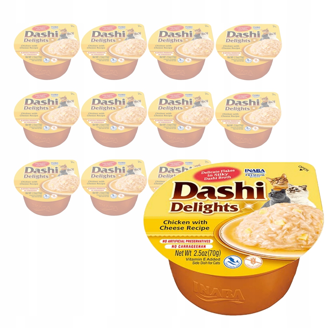Inaba Cat Dashi Delights 12x70g Pamlsek Pro Kočky Vývar s kuřecím sýrem