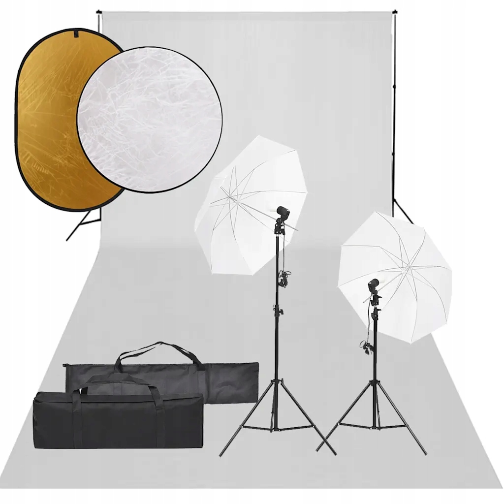 Zestaw Studyjny Fotograficzny z Tłem Blendami Softbox Lampa Oświetlenie