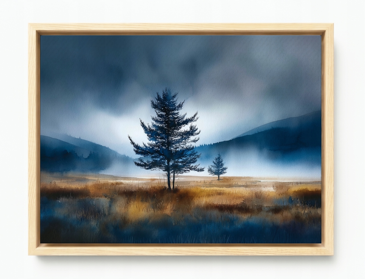 Rám Na Obraz Americká Krabička Osamělý Strom Mlha Horská Krajina Příroda 100x75