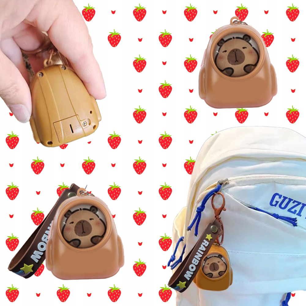 BRELOCZEK ŚWIECĄCY PLECAK GUMOWY MASKOTKA BRELOCZEK KAPIBARA 5 CM BRELOK Marka 100