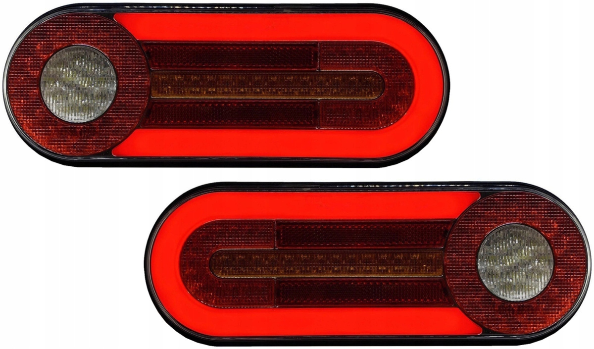 Sada Led zadních sdružených oválných světel Neon dynamický směr 5f 12V 24V
