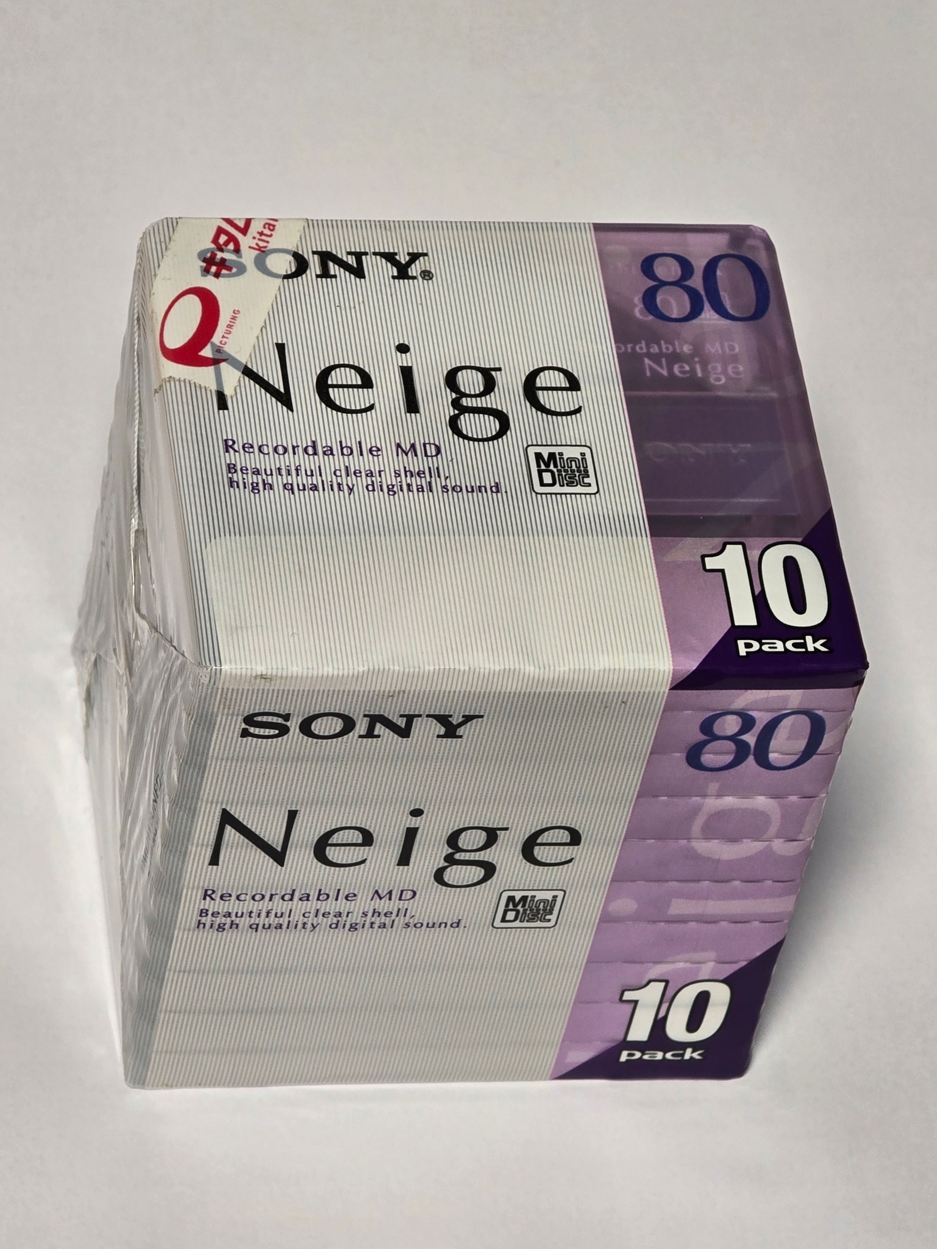 Sony MiniDisc Neige 80 Min 10 kusů Záznamové MD 10MDW80NED Vyrobeno V Japonsku