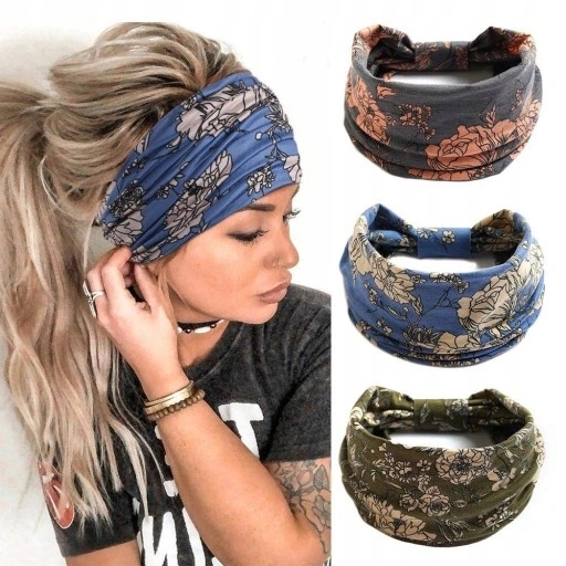 3X Opaska do włosów GŁOWĘ szeroka HAIR BAND TURBAN