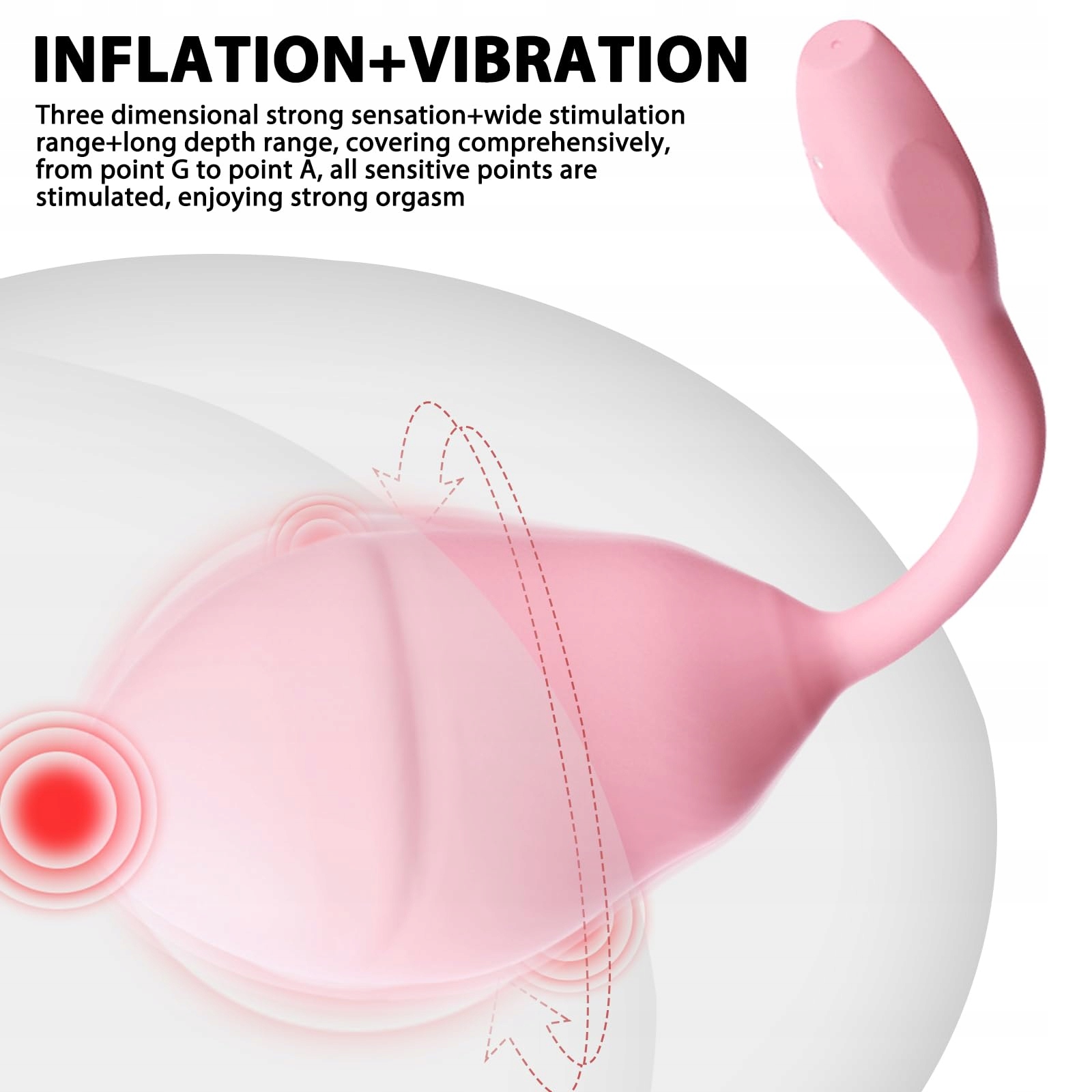 MINI VIBRATOR Ei Analplug Dla Kobiet Z Pompką 10 Trybów Wibracji Cichy — miniatura 4