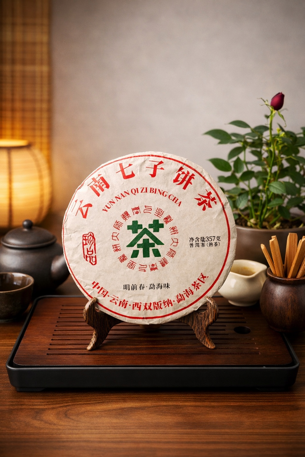 Čaj Shu Pu-erh Menghai 357 g lisovaný puer Yunnan 2024