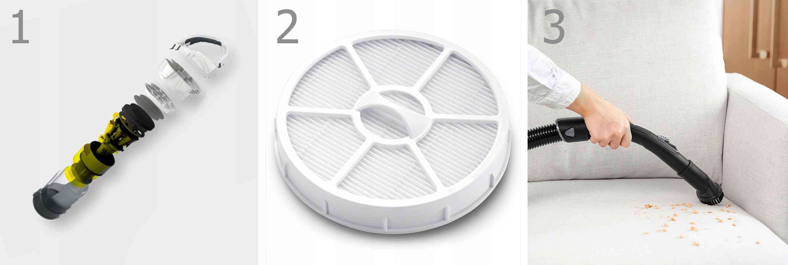 KARCHER VC3 ODKURZACZ CYKLONOWY DOMOWY MEGA ZESTAW Model Premium Home Line 1.198-135.0