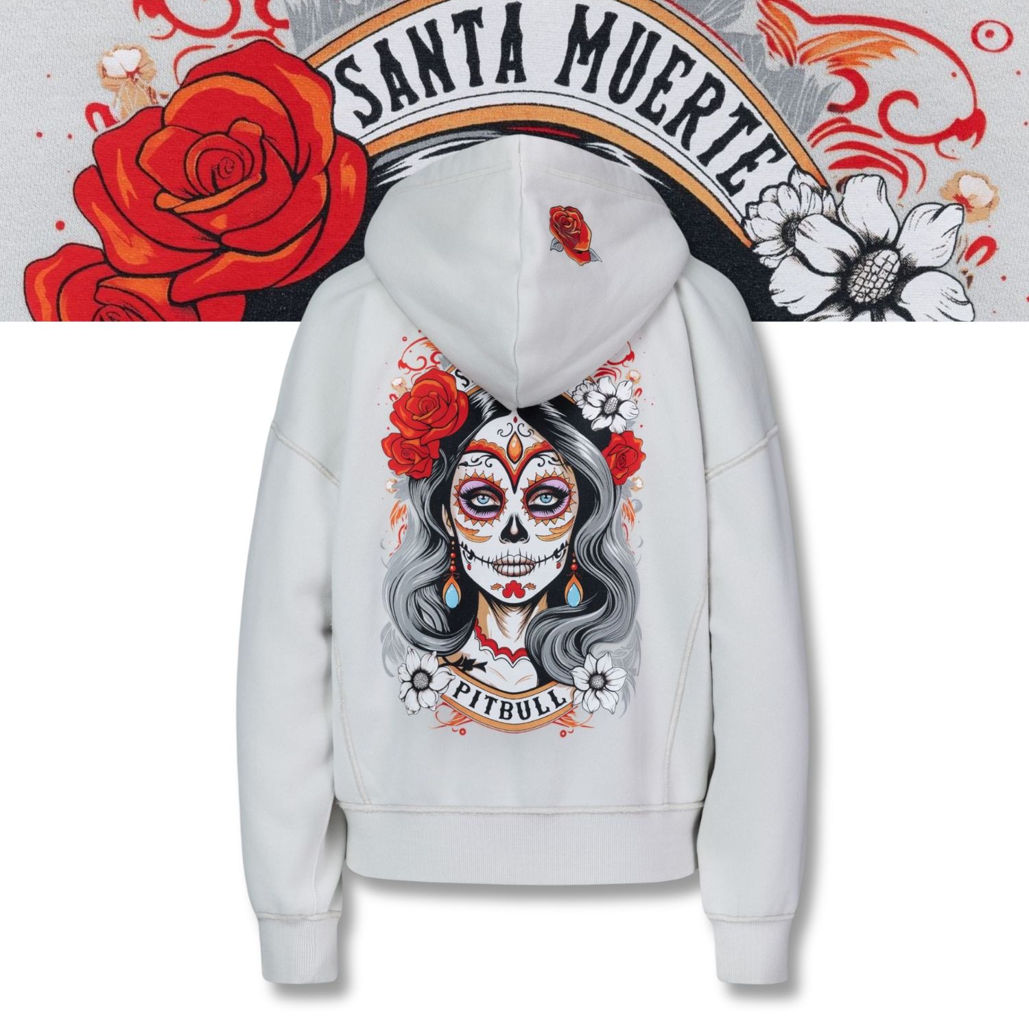Dámská mikina Lovia Santa Muerte s Rozepínací Mikina Pitbull s kapucí