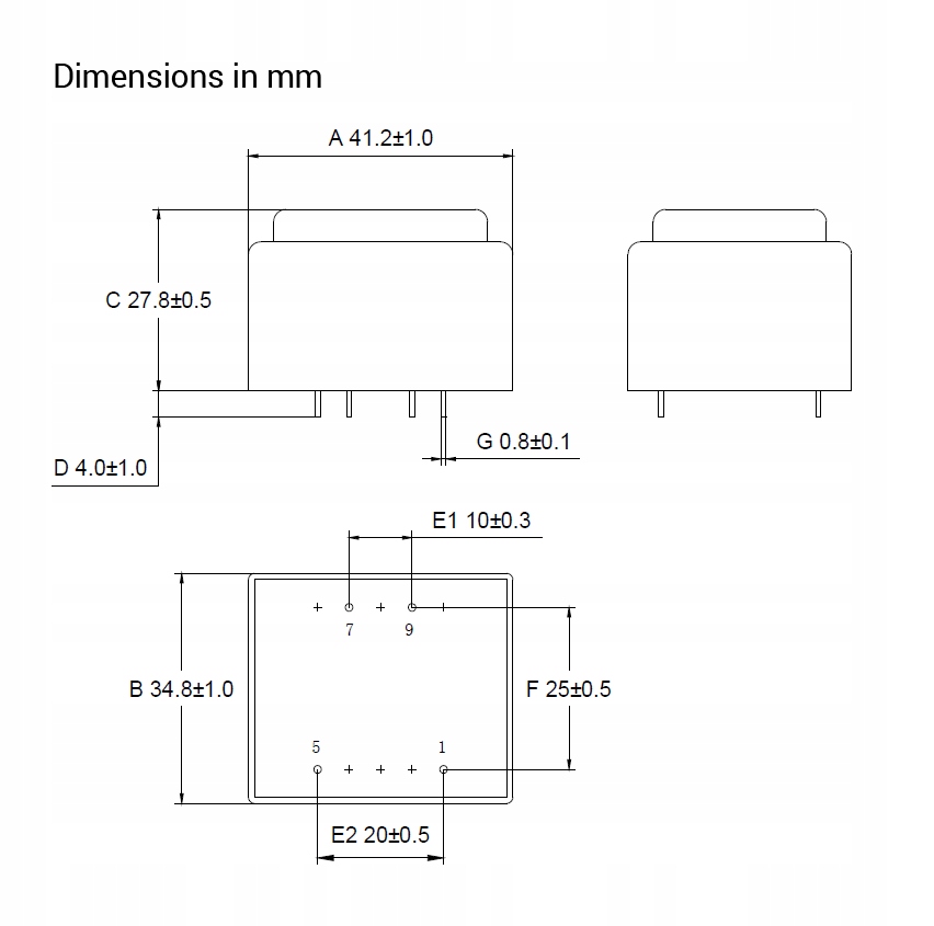 Transformator sieciowy 230/9V 444mA 4W Symbol T08327A