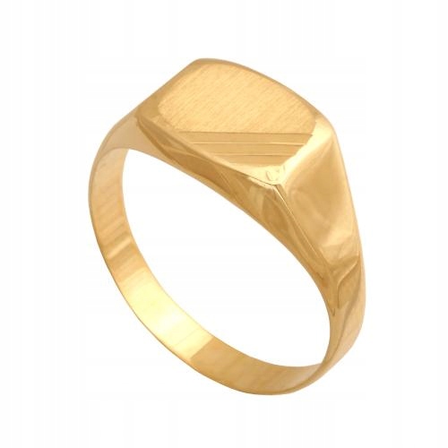 Zlatý pánský prsten 585, jemný, klasický se satinováním pro muže