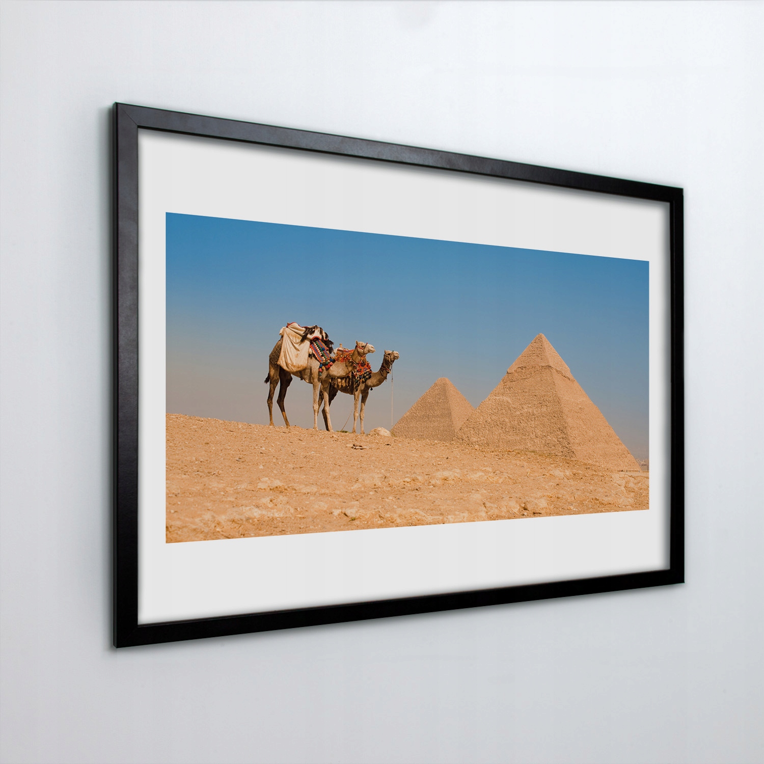 Obraz v rámu na zeď Pyramidy velbloud 60x40 cm