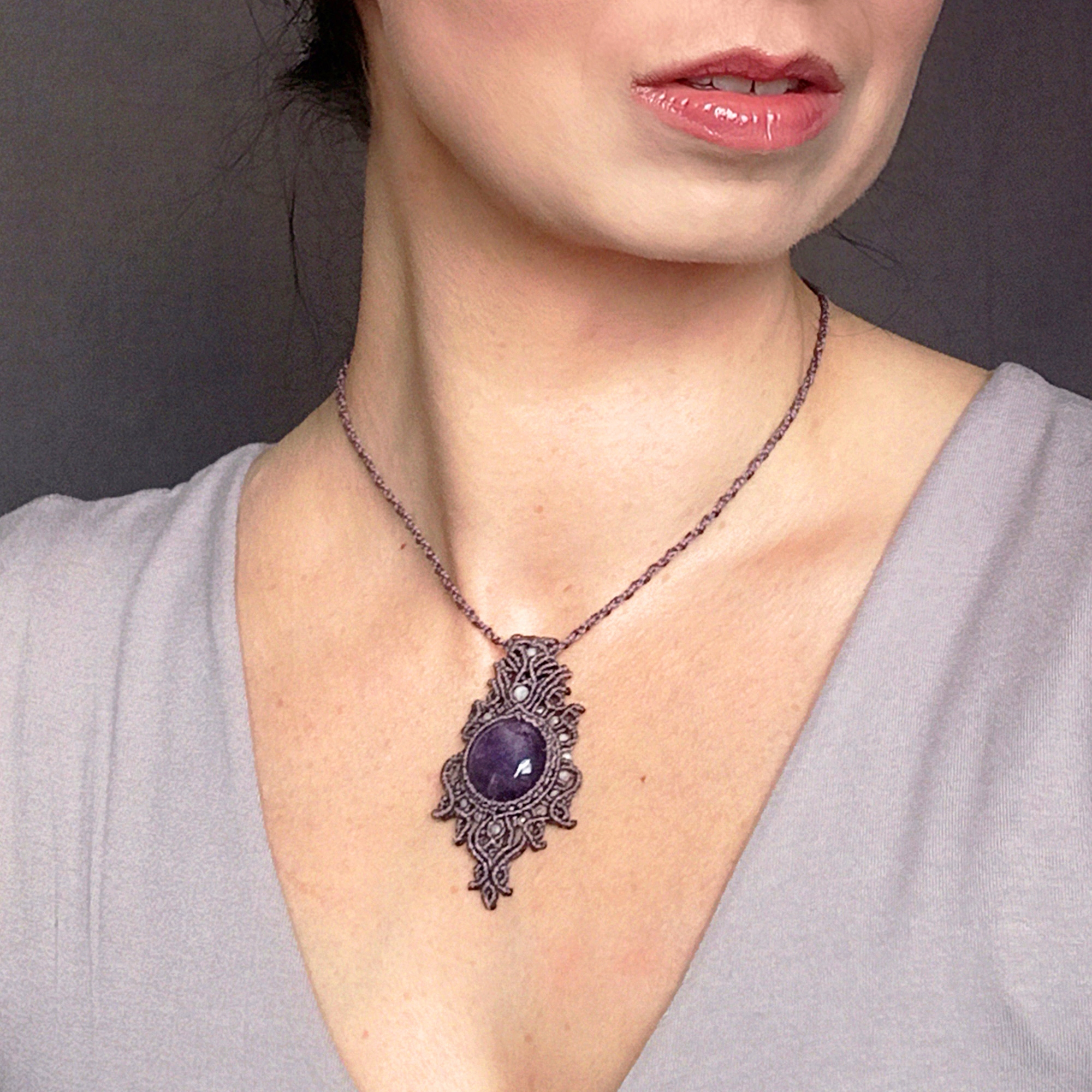 Ametyst Serafina ametyst citron kameny přírodní složitý přívěsek