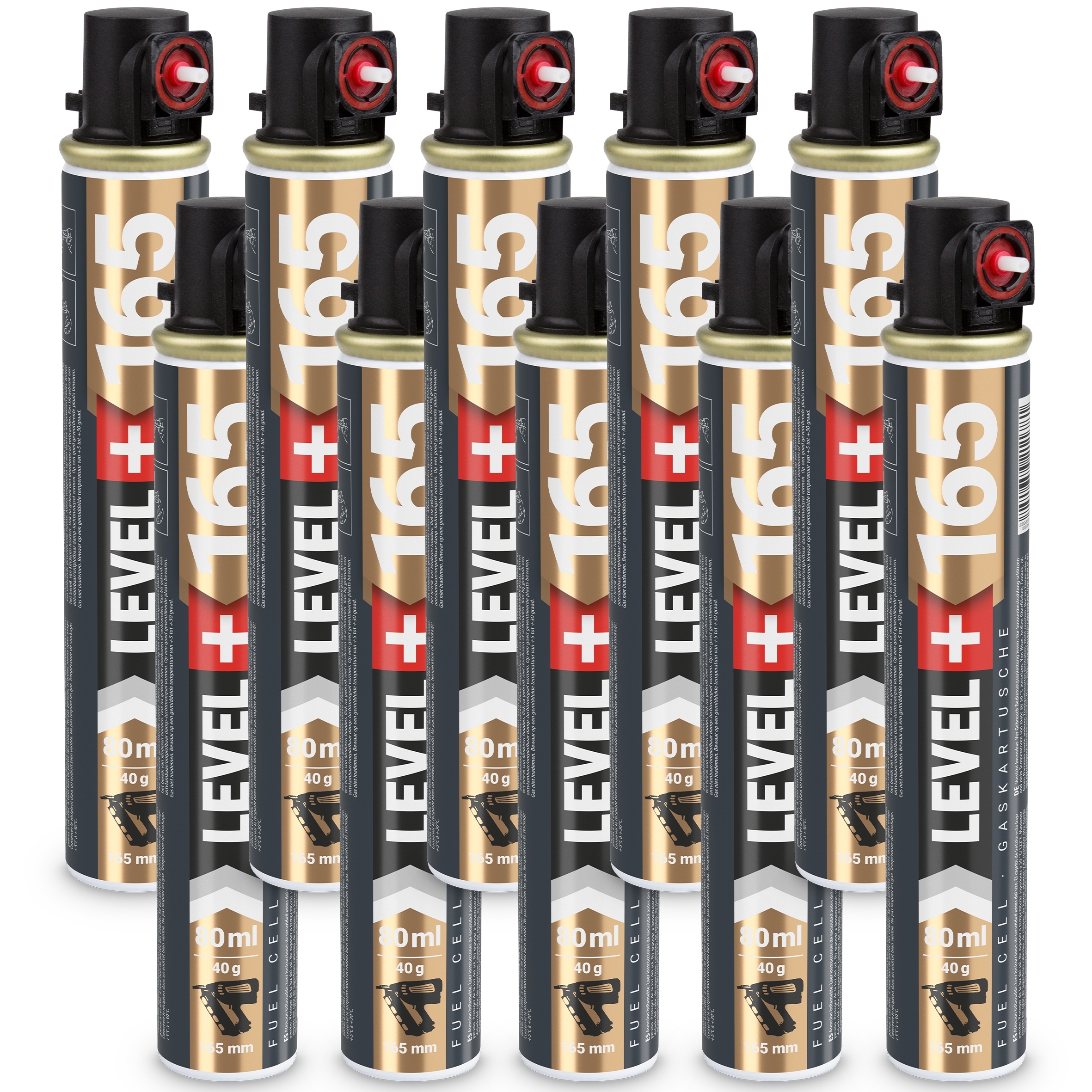 Plyn do plynových hřebíkovaček 10 ks 80 ml 40 g L+165R