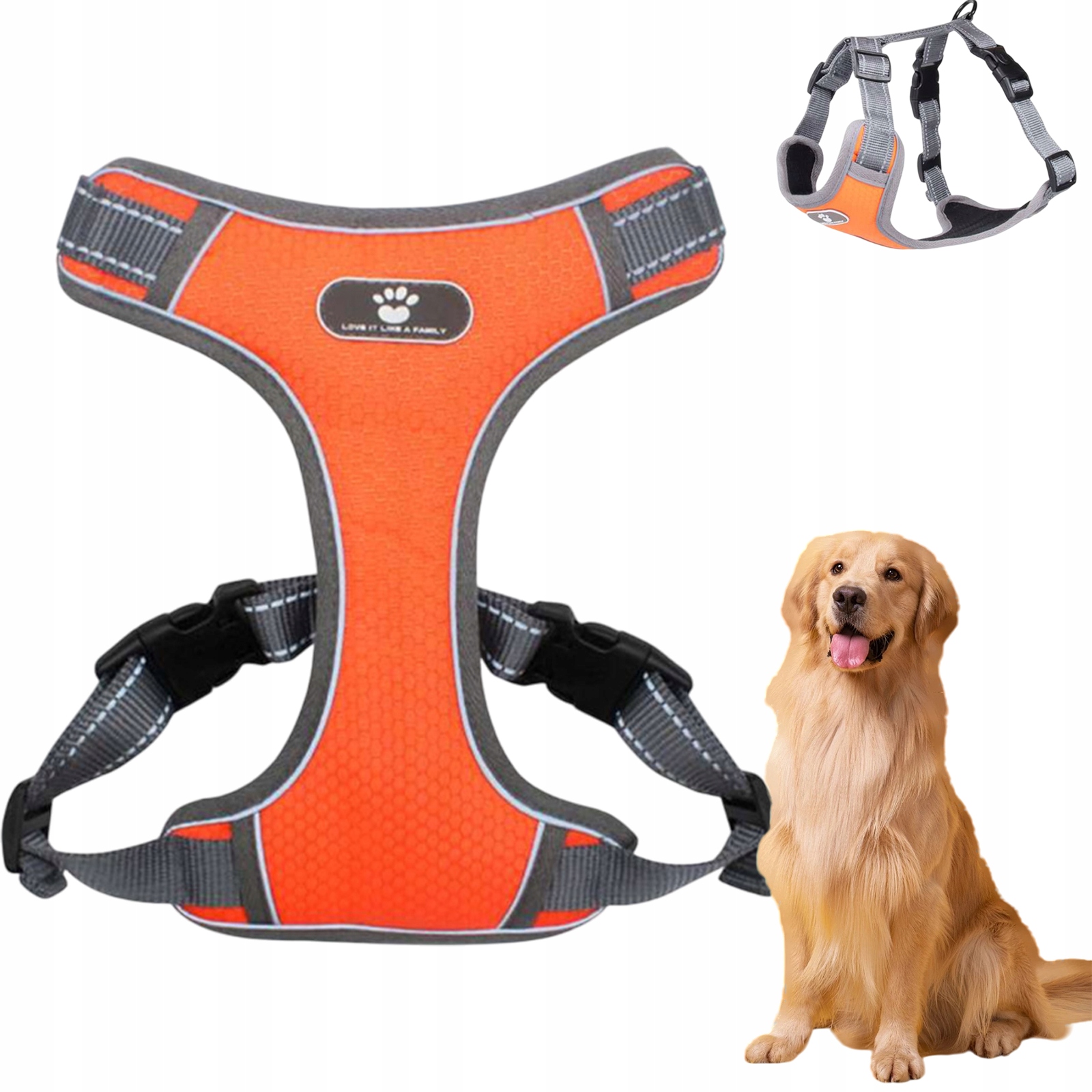 Levně Nastavitelné Ramenní Popruhy Pro Psa Soft Padding Reflexní Síťovina Velikost M