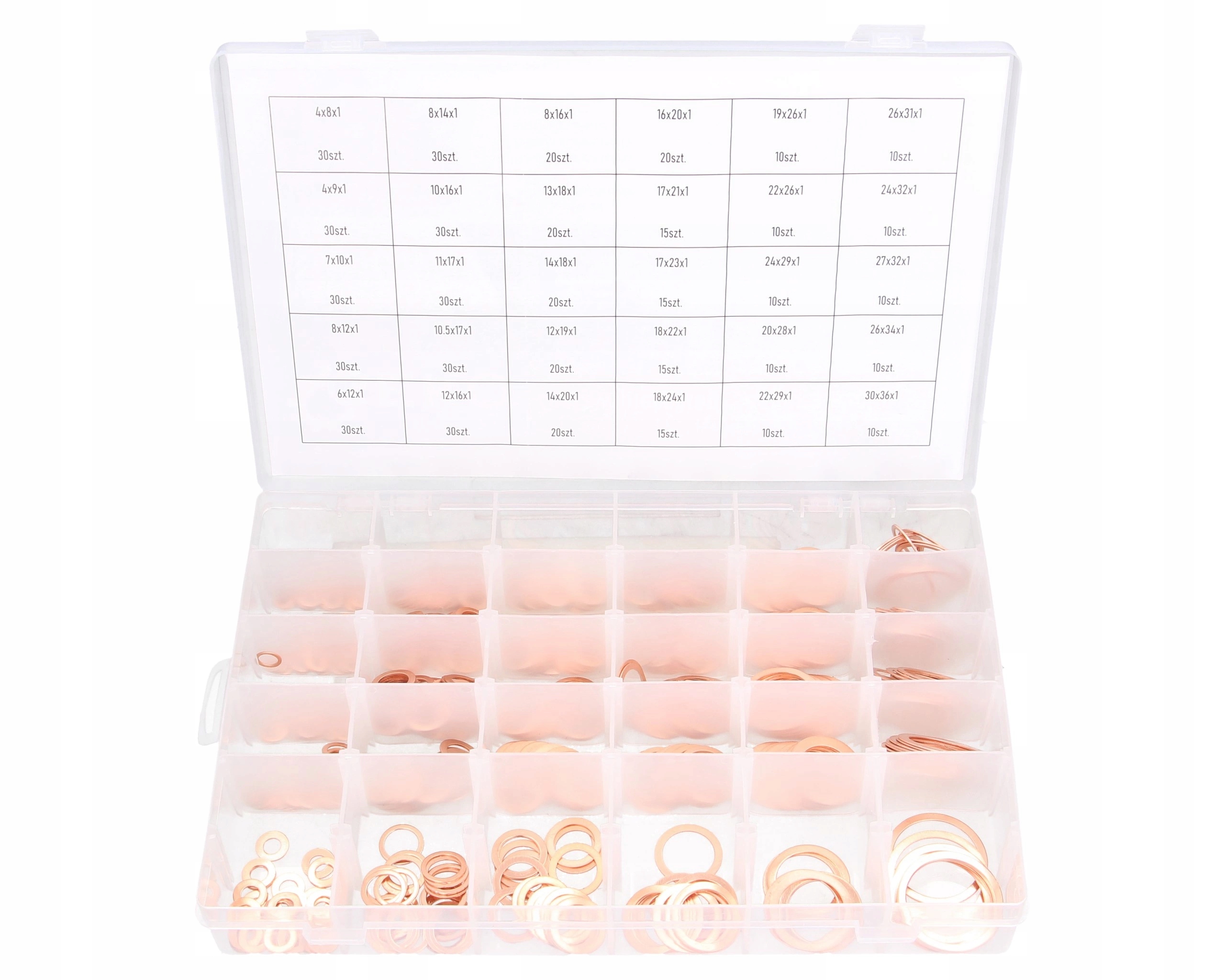 Sada měděných podložek 580ks Geko